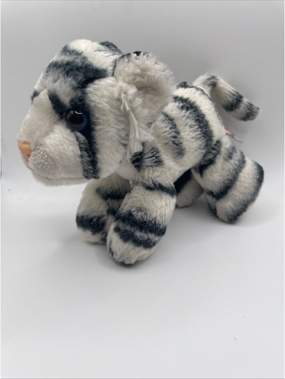 Aurora White Black Stripe Tiger Cub 6” Plush Stuffed Animal Toy Blue Eyes